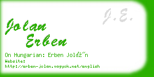 jolan erben business card